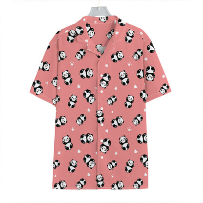 Cute Baby Panda Pattern Print Hawaiian Shirt