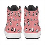 Cute Baby Panda Pattern Print High Top Leather Sneakers