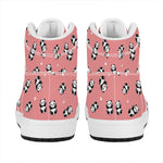 Cute Baby Panda Pattern Print High Top Leather Sneakers