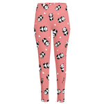 Cute Baby Panda Pattern Print High-Waisted Pocket Leggings