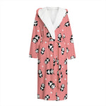 Cute Baby Panda Pattern Print Hooded Bathrobe