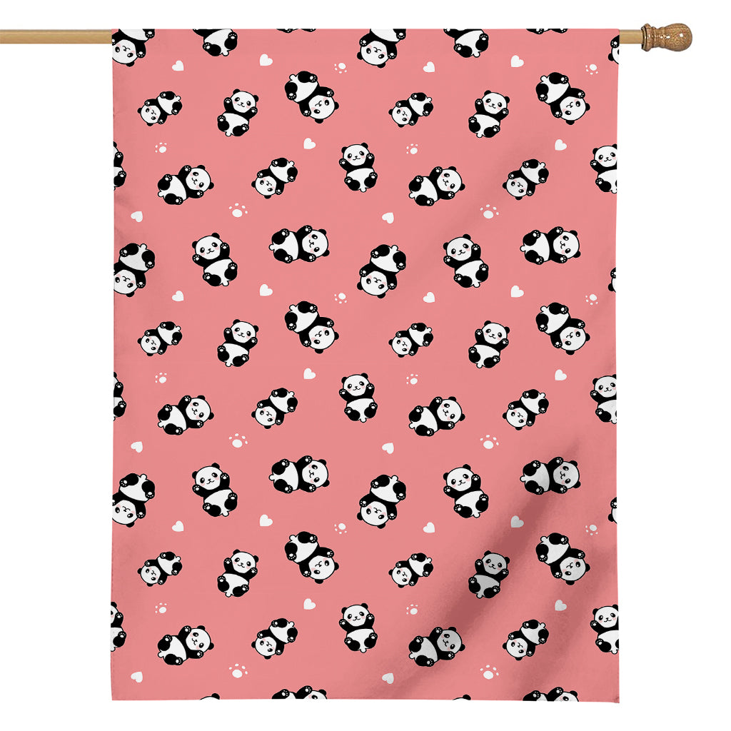 Cute Baby Panda Pattern Print House Flag