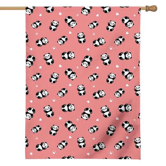 Cute Baby Panda Pattern Print House Flag