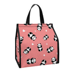 Cute Baby Panda Pattern Print Insulated Lunch Tote