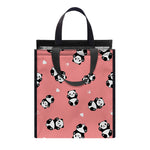 Cute Baby Panda Pattern Print Insulated Lunch Tote