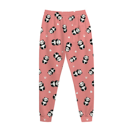 Cute Baby Panda Pattern Print Jogger Pants