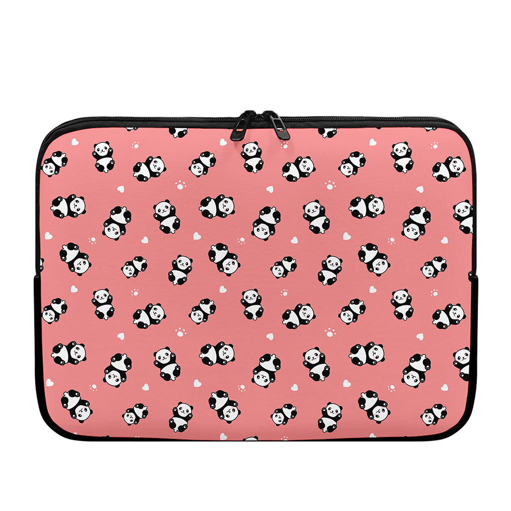 Cute Baby Panda Pattern Print Laptop Sleeve
