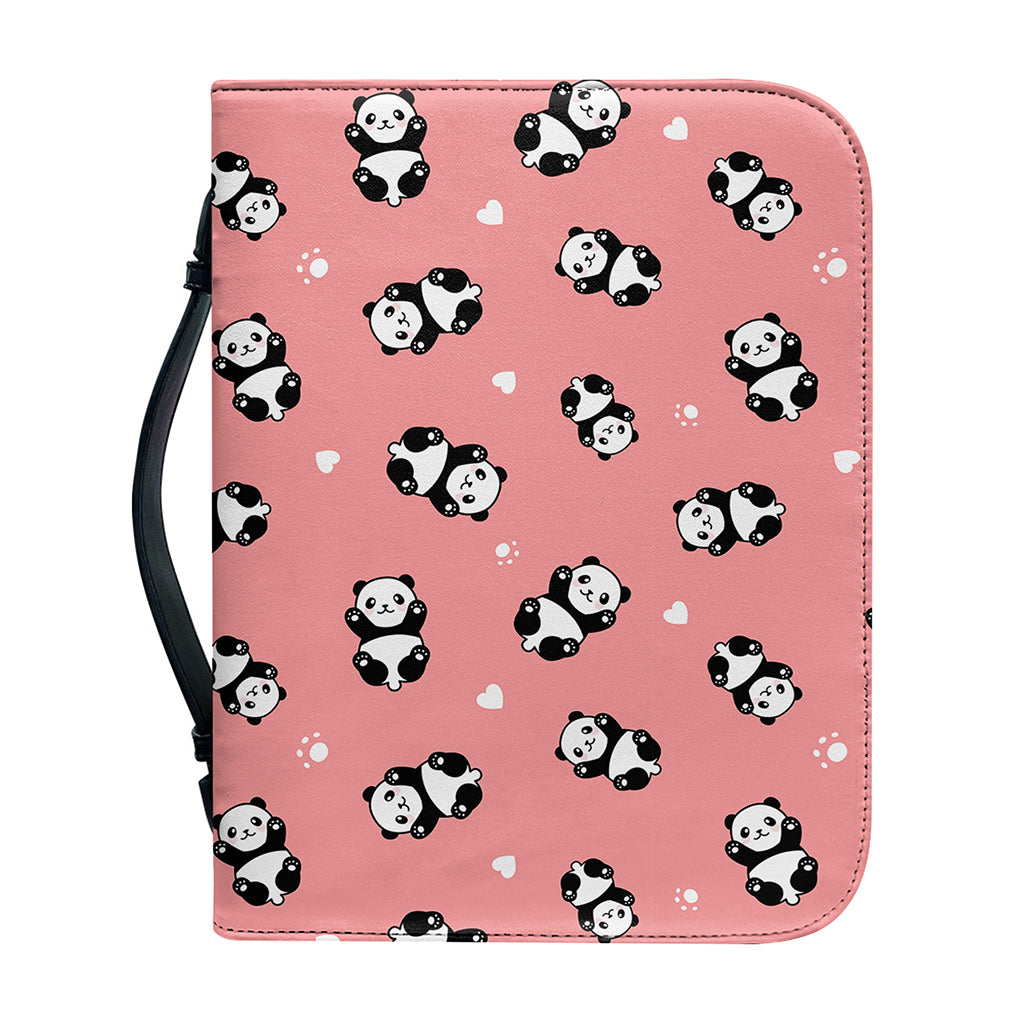 Cute Baby Panda Pattern Print Leather Bible Cover
