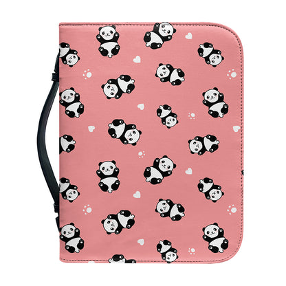 Cute Baby Panda Pattern Print Leather Bible Cover