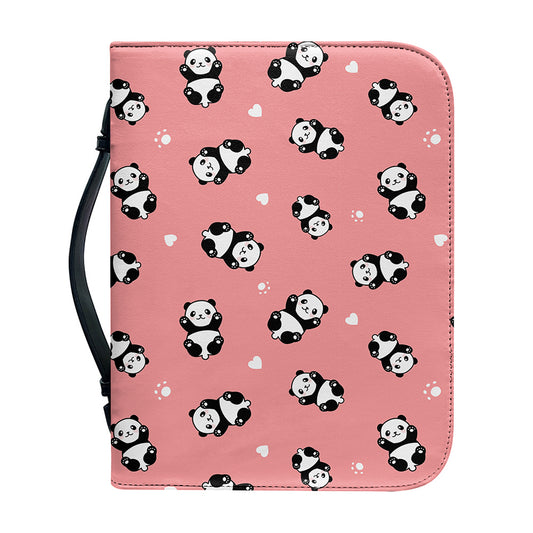 Cute Baby Panda Pattern Print Leather Bible Cover