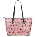 Cute Baby Panda Pattern Print Leather Tote Bag With Zipper