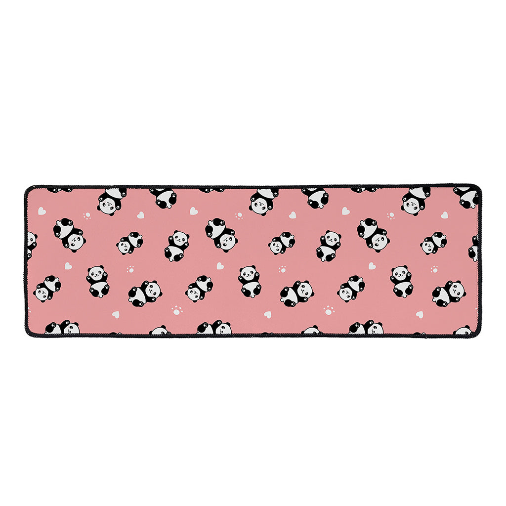 Cute Baby Panda Pattern Print Long Kitchen Mat