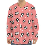 Cute Baby Panda Pattern Print Long Sleeve Baseball Jersey
