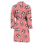 Cute Baby Panda Pattern Print Men's Bathrobe