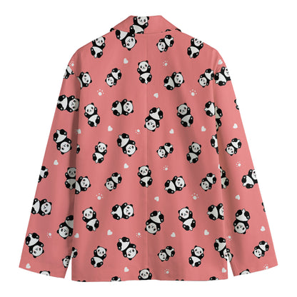 Cute Baby Panda Pattern Print Men's Blazer