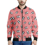 Cute Baby Panda Pattern Print Men's Bomber Jacket