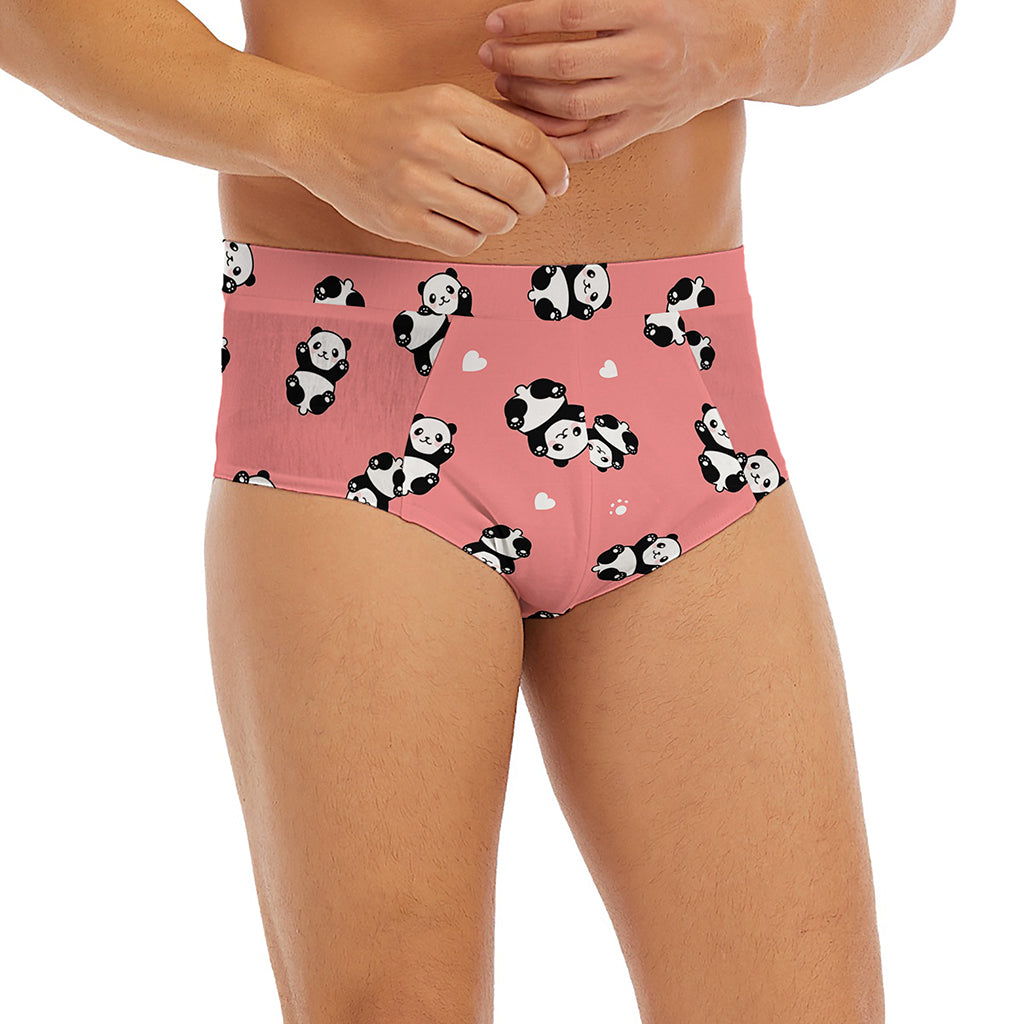 Cute Baby Panda Pattern Print Men's Briefs