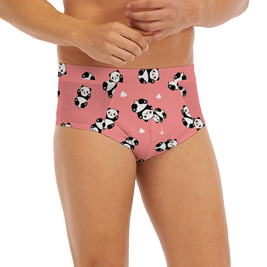 Cute Baby Panda Pattern Print Men's Briefs