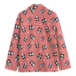 Cute Baby Panda Pattern Print Men's Cotton Blazer