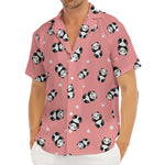 Cute Baby Panda Pattern Print Men's Deep V-Neck Shirt