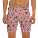 Cute Baby Panda Pattern Print Men's Long Boxer Briefs