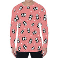 Cute Baby Panda Pattern Print Men's Long Sleeve T-Shirt