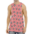 Cute Baby Panda Pattern Print Men's Muscle Tank Top