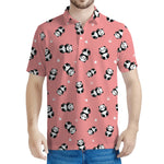 Cute Baby Panda Pattern Print Men's Polo Shirt