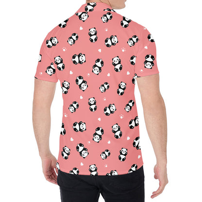 Cute Baby Panda Pattern Print Men's Shirt