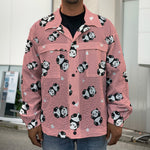 Cute Baby Panda Pattern Print Men's Shirt Jacket