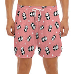 Cute Baby Panda Pattern Print Men's Split Running Shorts