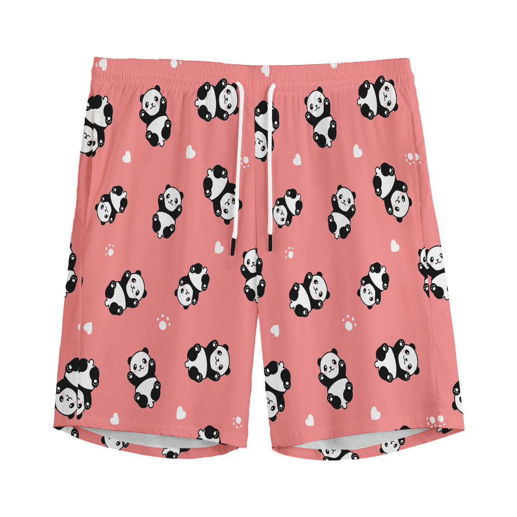 Cute Baby Panda Pattern Print Men's Sports Shorts