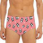 Cute Baby Panda Pattern Print Men's Triangle Swim Briefs