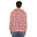 Cute Baby Panda Pattern Print Men's Velvet Pullover Hoodie