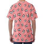 Cute Baby Panda Pattern Print Men's Velvet T-Shirt