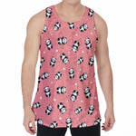 Cute Baby Panda Pattern Print Men's Velvet Tank Top