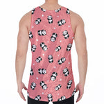 Cute Baby Panda Pattern Print Men's Velvet Tank Top