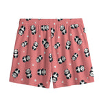 Cute Baby Panda Pattern Print Mesh Shorts