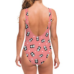 Cute Baby Panda Pattern Print One Piece Swimsuit