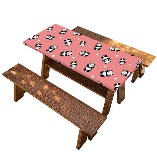 Cute Baby Panda Pattern Print Picnic Table Cover