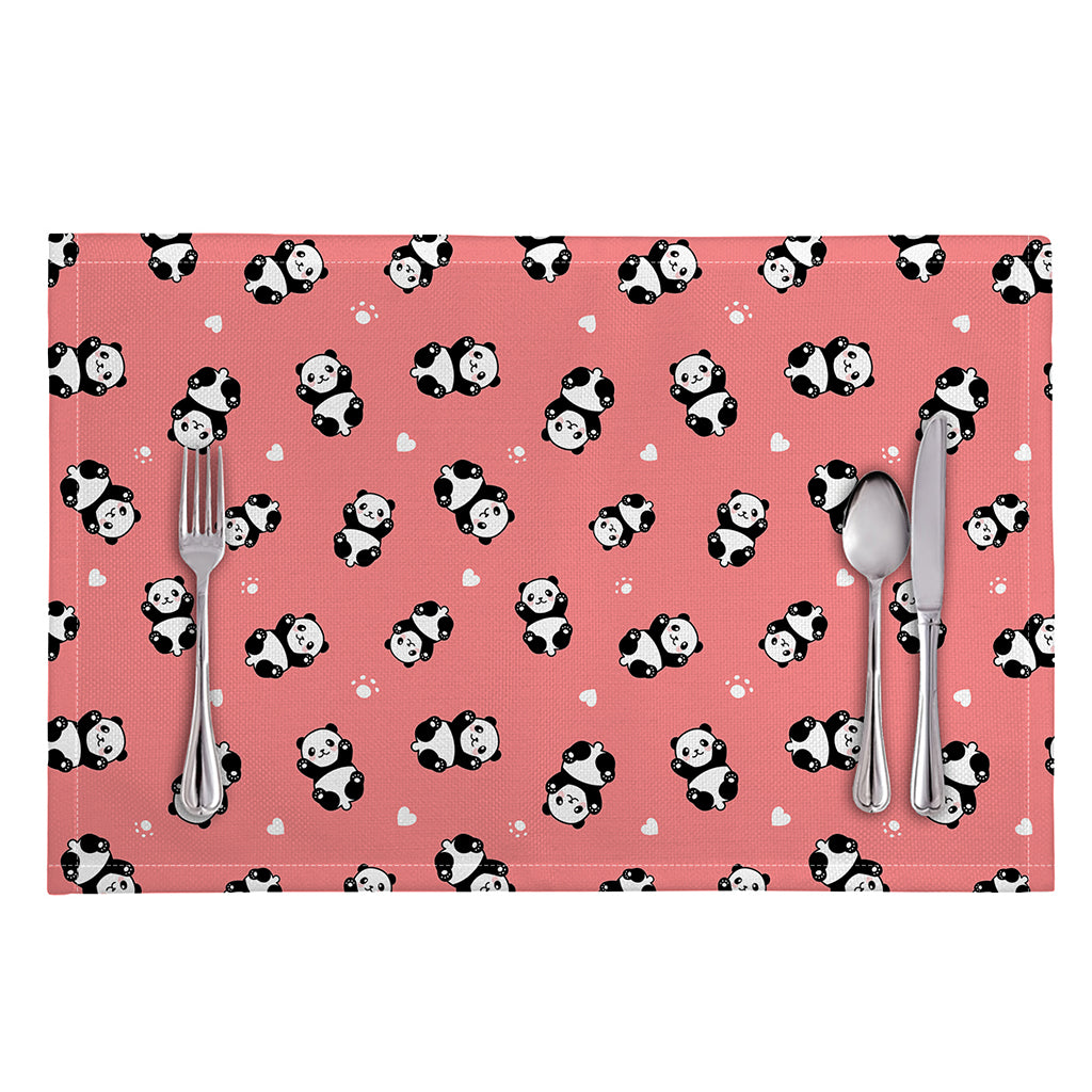 Cute Baby Panda Pattern Print Placemat