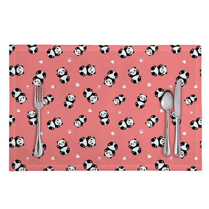 Cute Baby Panda Pattern Print Placemat