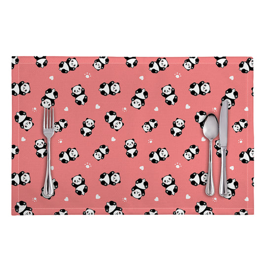 Cute Baby Panda Pattern Print Placemat