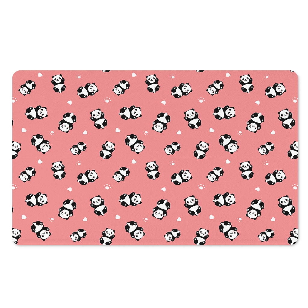 Cute Baby Panda Pattern Print Polyester Doormat