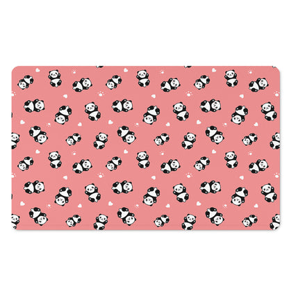 Cute Baby Panda Pattern Print Polyester Doormat