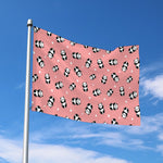Cute Baby Panda Pattern Print Polyester Flag
