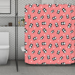 Cute Baby Panda Pattern Print Polyester Shower Curtain