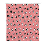 Cute Baby Panda Pattern Print Polyester Shower Curtain