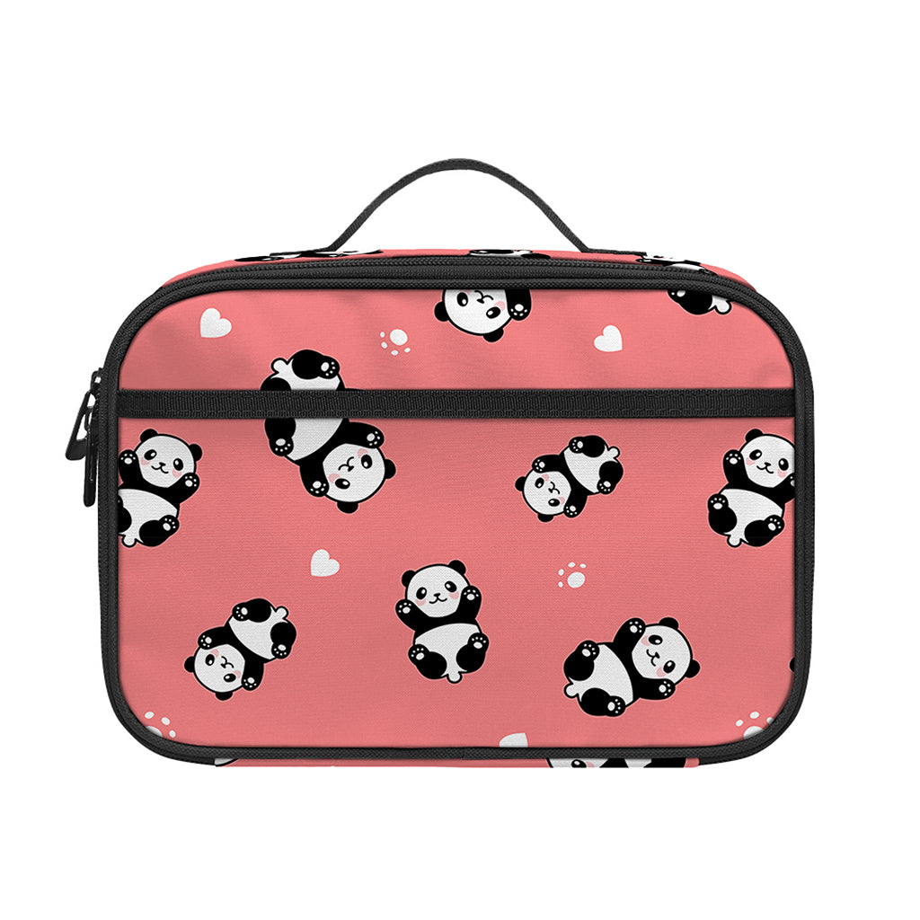 Cute Baby Panda Pattern Print Portable Lunch Bag