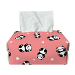 Cute Baby Panda Pattern Print Rectangle Tissue Box Cover